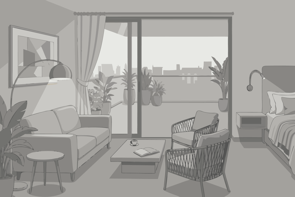 Apartamento de 2 dormitorios con terraza